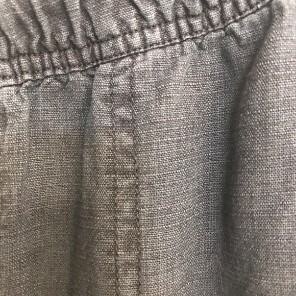 Splendid tie-waist linen-blend wide leg cropped in navy - Picture 4 of 10